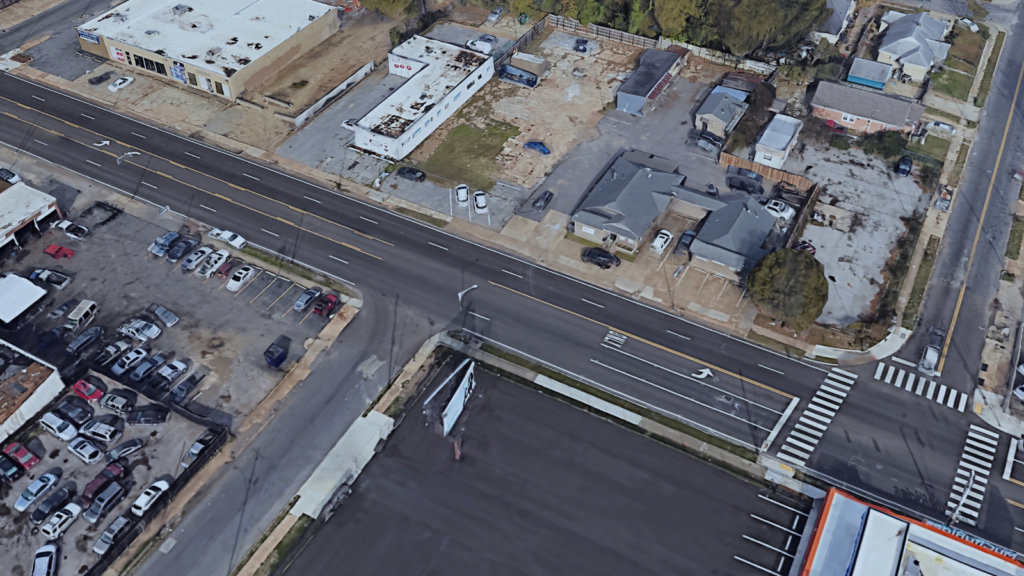 A street with five lanes provides few opportunities for people to cross—and quite a bit of exposure to dangerous vehicles